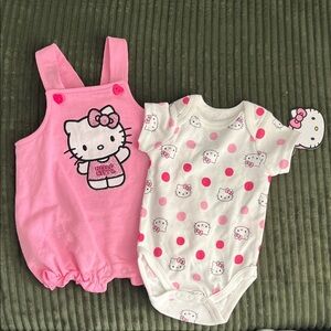 Hello Kitty Pink and White Bodysuit Set